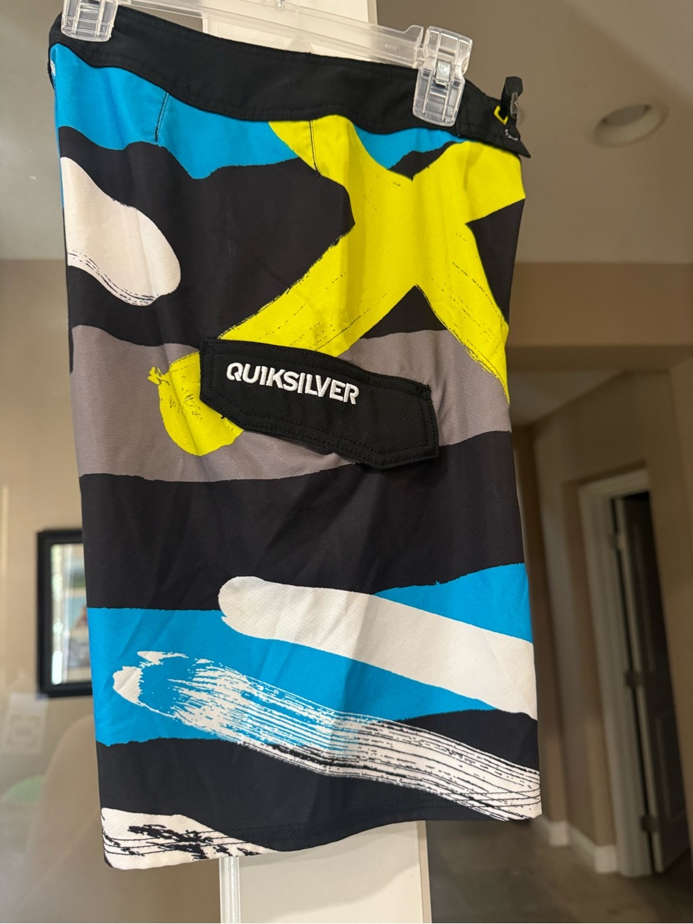 Quiksilver Black, Yellow & Blue Graphic Swim Shorts